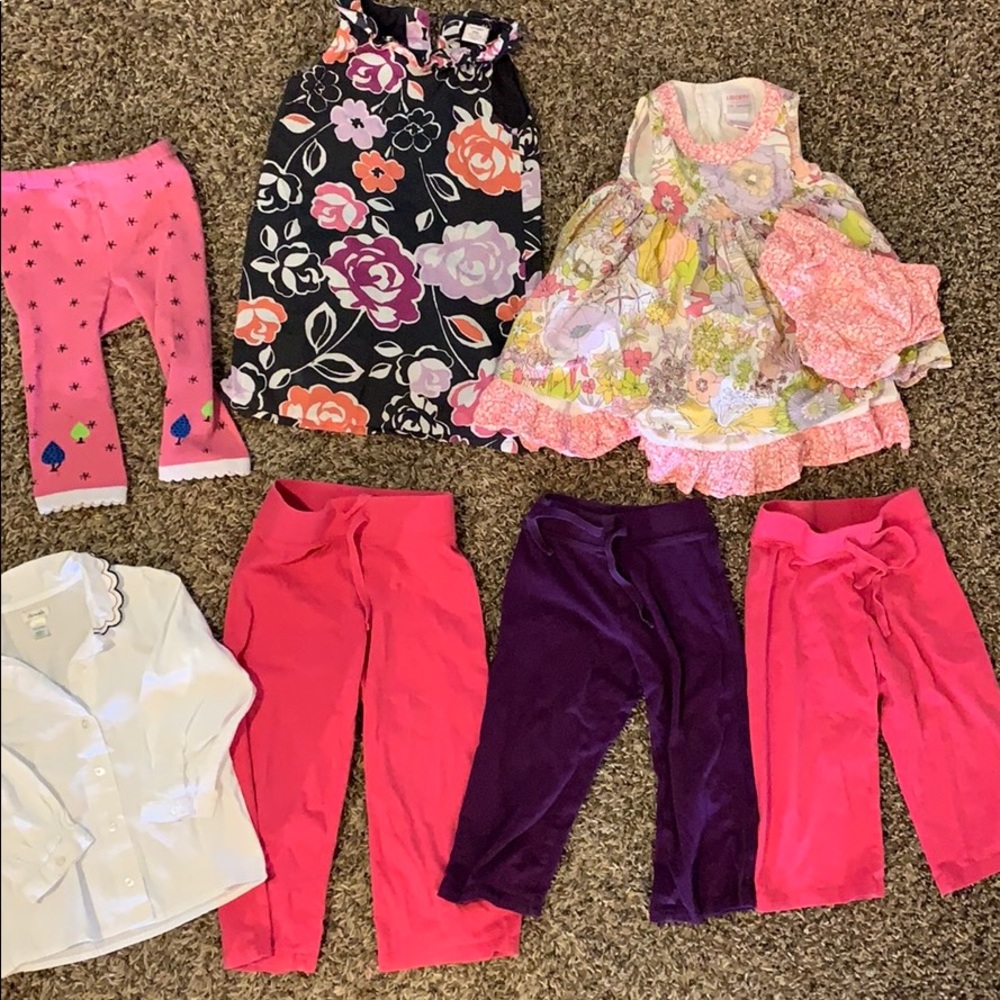 Lot of used little girls clothes. 18-24 m and 2T